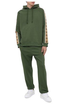 Мужской хлопковое худи GUCCI зеленого цвета по цене 75650 руб., арт. 596230/XJBUW | Фото 2 Мужской хлопковое худи GUCCI зеленого цвета, арт. 596230/XJBUW | Фото 2