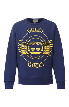 Мужской хлопковый свитшот GUCCI синего цвета по цене 67300 руб., арт. 475532/XJCRR | Фото 1 Мужской хлопковый свитшот GUCCI синего цвета, арт. 475532/XJCRR | Фото 1