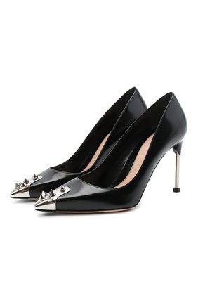 Женская кожаные туфли ALEXANDER MCQUEEN черного цвета по цене 66000 руб., арт. 633504/WHV7B | Фото 1 Женская кожаные туфли ALEXANDER MCQUEEN черного цвета, арт. 633504/WHV7B | Фото 1