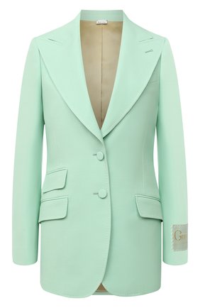 Женский жакет из шелка и шерсти GUCCI светло-зеленого цвета по цене 206000 руб., арт. 632983/ZAD88 | Фото 1 Женский жакет из шелка и шерсти GUCCI светло-зеленого цвета, арт. 632983/ZAD88 | Фото 1