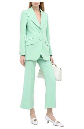 Женские брюки из шелка и шерсти GUCCI светло-зеленого цвета по цене 64950 руб., арт. 632257/ZAD88 | Фото 2 Женские брюки из шелка и шерсти GUCCI светло-зеленого цвета, арт. 632257/ZAD88 | Фото 2