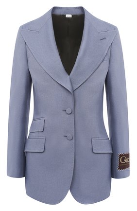 Женский жакет GUCCI голубого цвета по цене 163000 руб., арт. 619264/Z798C | Фото 1 Женский жакет GUCCI голубого цвета, арт. 619264/Z798C | Фото 1