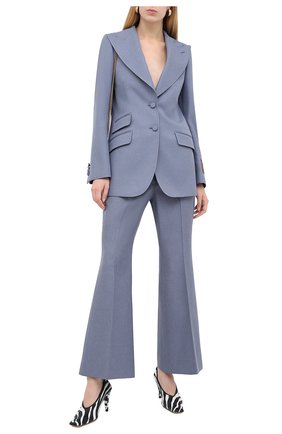 Женский жакет GUCCI голубого цвета по цене 163000 руб., арт. 619264/Z798C | Фото 2 Женский жакет GUCCI голубого цвета, арт. 619264/Z798C | Фото 2