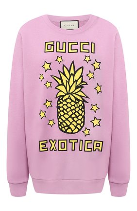 Женская хлопковый свитшот GUCCI фиолетового цвета по цене 65900 руб., арт. 617964/XJCRS | Фото 1 Женская хлопковый свитшот GUCCI фиолетового цвета, арт. 617964/XJCRS | Фото 1