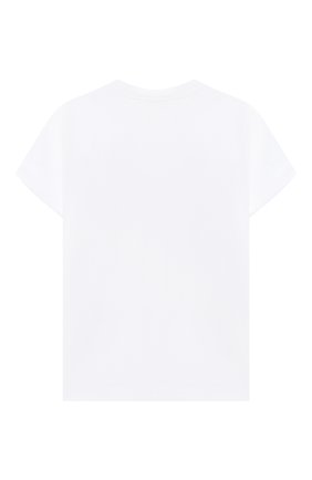 Детская хлопковая футболка EMILIO PUCCI белого цвета по цене 6595 руб., арт. 9N8151/NC470/2-4 | Фото 2 Детская хлопковая футболка EMILIO PUCCI белого цвета, арт. 9N8151/NC470/2-4 | Фото 2