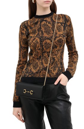 Женские кошелек horsebit 1955 на цепочке GUCCI черного цвета по цене 63550 руб., арт. 621888/0YK0G | Фото 2 Женские кошелек horsebit 1955 на цепочке GUCCI черного цвета, арт. 621888/0YK0G | Фото 2