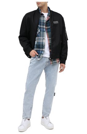 Мужская хлопковая рубашка OFF-WHITE синего цвета по цене 46050 руб., арт. 0MGA133E20FAB0014510 | Фото 2 Мужская хлопковая рубашка OFF-WHITE синего цвета, арт. 0MGA133E20FAB0014510 | Фото 2