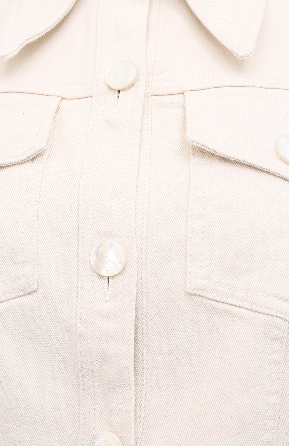 Женская джинсовая куртка GUCCI белого цвета, а�рт. 625043/XDA9V | Фото 5 (Кросс-КТ: Куртка, Деним; Рукава: Длинные; Региональные ограничения белый список (Axapta Mercury): RU; Материал внешний: Хлопок, Деним; Длина (верхняя одежда): Короткие)