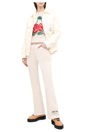 Женская куртка GUCCI белого цвета по цене 124000 руб., арт. 619422/ZAE8W | Фото 2 Женская куртка GUCCI белого цвета, арт. 619422/ZAE8W | Фото 2