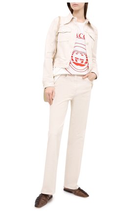 Женская хлопковая футболка GUCCI белого цвета по цене 29300 руб., арт. 615044/XJCQ8 | Фото 2 Женская хлопковая футболка GUCCI белого цвета, арт. 615044/XJCQ8 | Фото 2