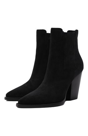 Женские замшевые ботильоны theo SAINT LAURENT черного цвета по цене 103500 руб., арт. 633955/1NX00 | Фото 1 Женские замшевые ботильоны theo SAINT LAURENT черного цвета, арт. 633955/1NX00 | Фото 1