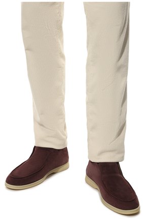 Мужские замшевые ботинки open walk LORO PIANA фиолетового цвета, арт. FAB4368 | Фото 3 (Материал внешний: Кожа, Замша; Мужское Кросс-КТ: Ботинки-обувь; Материал внутренний: Натуральная кожа; Длина стельки: 26,8; Региональные ограничения белый список (Axapta Mercury): RU; Материал утеплителя: Без утеплителя; ширина носка стельки: 8,8; высота каблука: 2,3; толщина подошвы: 1,3)