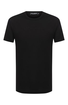 Мужская хлопковая футболка DOLCE & GABBANA черного цвета по цене 36300 руб., арт. G8JX7Z/G7WRN | Фото 1 Мужская хлопковая футболка DOLCE & GABBANA черного цвета, арт. G8JX7Z/G7WRN | Фото 1 (Материал внешний: Хлопок; Длина (для топов): Стандартные; Рукава: Короткие; Принт: Без принта; Мужское Кросс-КТ: Футболка-одежда; Стили: Минимализм)