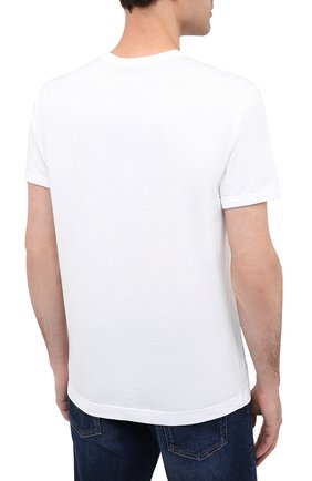 Мужская хлопковая футболка DOLCE & GABBANA белого цвета, арт. G8JX7Z/G7WRN | Фото 4 (Принт: Без принта; Рукава: Короткие; Длина (для топов): Стандартные; Мужское Кросс-КТ: Футболка-одежда; Материал внешний: Хлопок; Стили: Кэжуэл)