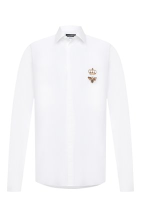 Мужская хлопковая рубашка DOLCE & GABBANA белого цвета по цене 47800 руб., арт. G5HX4Z/FU5K9 | Фото 1 Мужская хлопковая рубашка DOLCE & GABBANA белого цвета, арт. G5HX4Z/FU5K9 | Фото 1