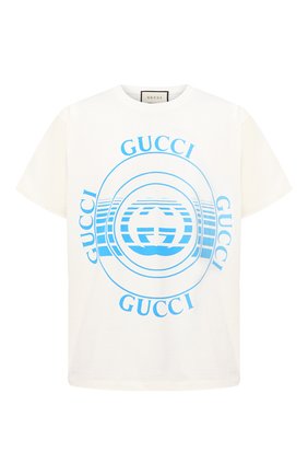 Мужская хлопковая футболка GUCCI белого цвета по цене 29950 руб., арт. 616036/XJCSQ | Фото 1 Мужская хлопковая футболка GUCCI белого цвета, арт. 616036/XJCSQ | Фото 1