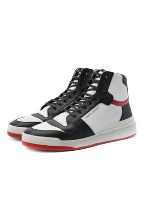 Мужские кожаные кеды sl24 SAINT LAURENT белого цвета по цене 56950 руб., арт. 610618/1JZC0 | Фото 1 Мужские кожаные кеды sl24 SAINT LAURENT белого цвета, арт. 610618/1JZC0 | Фото 1