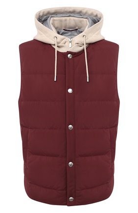 Мужской пуховый жилет BRUNELLO CUCINELLI бордового цвета по цене 233500 руб., арт. MM4593870G | Фото 1 Мужской пуховый жилет BRUNELLO CUCINELLI бордового цвета, арт. MM4593870G | Фото 1