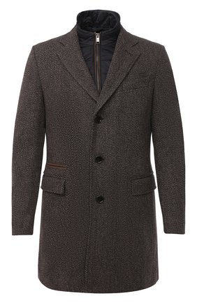 Мужской шерстяное пальто BOSS коричневого цвета по цене 64500 руб., арт. 50438640 | Фото 1 Мужской шерстяное пальто BOSS коричневого цвета, арт. 50438640 | Фото 1