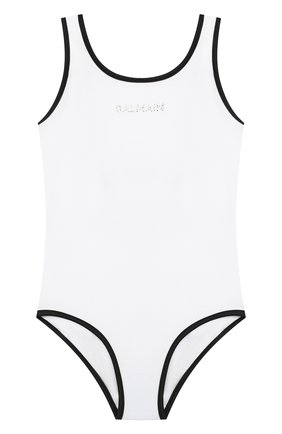 Детского слитный купальник BALMAIN белого цвета по цене 10800 руб., арт. 6N0139/NX360/4-10 | Фото 1 Детского слитный купальник BALMAIN белого цвета, арт. 6N0139/NX360/4-10 | Фото 1