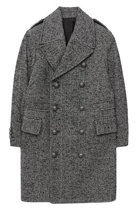 Детское двубортное пальто BALMAIN серого цвета по цене 55700 руб., арт. 6N2620/NF220/4-10 | Фото 1 Детское двубортное пальто BALMAIN серого цвета, арт. 6N2620/NF220/4-10 | Фото 1