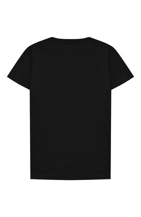 Детская хлопковая футболка BALMAIN черного цвета, арт. 6N8551/NX290/4-10 | Фото 2 (Материал внешний: Хлопок; Рукава: Короткие; Девочки Кросс-КТ: футболка-одежда; Региональные ограничения белый список (Axapta Mercury): RU)