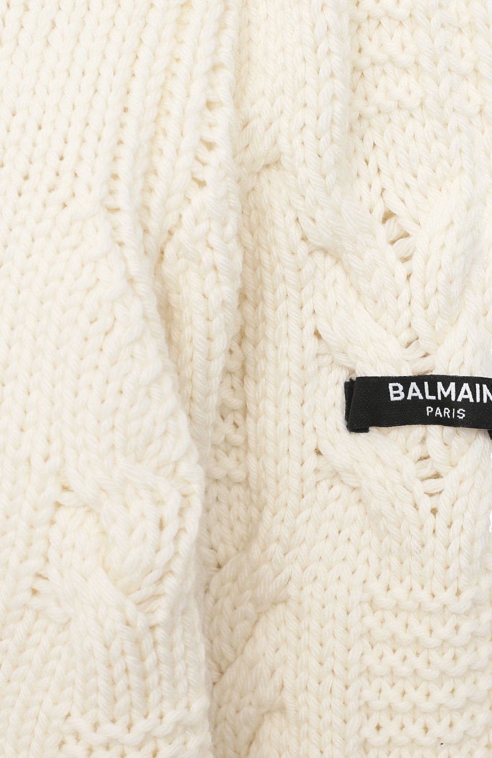 Детский шерстяной свитер BALMAIN белого цвета, арт. 6N9590/NF410/12-16 | Фото 3 (Материал внешний: Шерсть; Рукава: Длинные; Региональные ограничения белый список (Axapta Mercury): RU; Мальчики Кросс-КТ: Свитер-одежда)