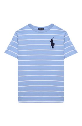Детская хлопковая футболка POLO RALPH LAUREN голубого цвета по цене 3620 руб., арт. 323786411 | Фото 1 Детская хлопковая футболка POLO RALPH LAUREN голубого цвета, арт. 323786411 | Фото 1