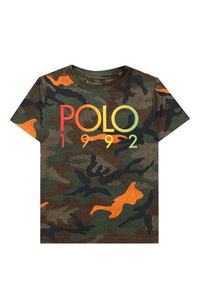 Детская хлопковая футболка POLO RALPH LAUREN хаки цвета по цене 3185 руб., арт. 321803575 | Фото 1 Детская хлопковая футболка POLO RALPH LAUREN хаки цвета, арт. 321803575 | Фото 1