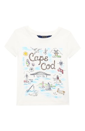 Детская хлопковая футболка POLO RALPH LAUREN белого цвета по цене 3185 руб., арт. 311785449 | Фото 1 Детская хлопковая футболка POLO RALPH LAUREN белого цвета, арт. 311785449 | Фото 1