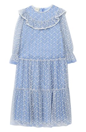 Детское платье GUCCI голубого цвета по цене 97700 руб., арт. 629148/ZAE02 | Фото 1 Детское платье GUCCI голубого цвета, арт. 629148/ZAE02 | Фото 1 (Рукава: Длинные; Материал внешний: Синтетический материал; Материал подклада: Хлопок; Случай: Вечерний; Девочки Кросс-КТ: Платье-одежда; Ростовка одежда: 10 - 11 лет | 140 - 146см, 13 - 15 лет | 158 см, 4 года | 104 см, 5 лет | 110 см, 6 лет | 116 см, 8 лет | 128 см)
