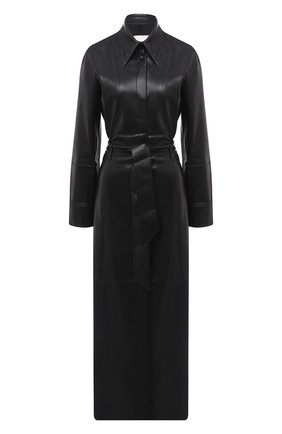 Женское платье с поясом NANUSHKA черного цвета по цене 56900 руб., арт. ASAY0_BLACK_VEGAN LEATHER | Фото 1 Женское платье с поясом NANUSHKA черного цвета, арт. ASAY0_BLACK_VEGAN LEATHER | Фото 1