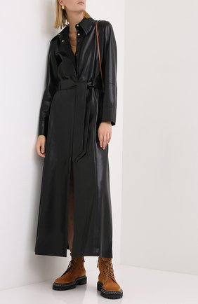 Женское платье с поясом NANUSHKA черного цвета по цене 56900 руб., арт. ASAY0_BLACK_VEGAN LEATHER | Фото 2 Женское платье с поясом NANUSHKA черного цвета, арт. ASAY0_BLACK_VEGAN LEATHER | Фото 2