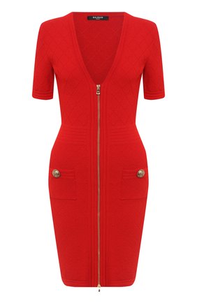 Женское платье из вискозы BALMAIN красного цвета по цене 152500 руб., арт. UF16435/K110 | Фото 1 Женское платье из вискозы BALMAIN красного цвета, арт. UF16435/K110 | Фото 1