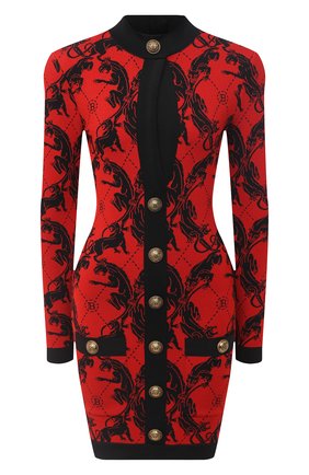 Женское платье из вискозы BALMAIN красного цвета по цене 224000 руб., арт. UF16332/K124 | Фото 1 Женское платье из вискозы BALMAIN красного цвета, арт. UF16332/K124 | Фото 1