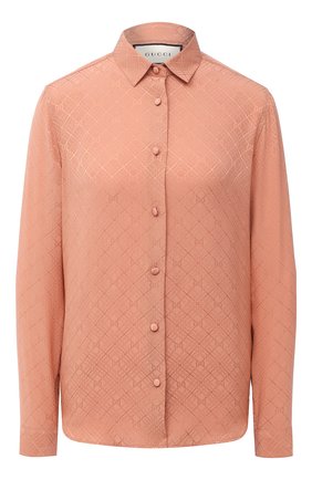 Женская шелковая рубашка GUCCI розового цвета по цене 93000 руб., арт. 622196/ZADWP | Фото 1 Женская шелковая рубашка GUCCI розового цвета, арт. 622196/ZADWP | Фото 1