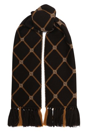 Мужские шерстяной шарф sonet GUCCI коричневого цвета по цене 28900 руб., арт. 630769/3G200 | Фото 1 Мужские шерстяной шарф sonet GUCCI коричневого цвета, арт. 630769/3G200 | Фото 1