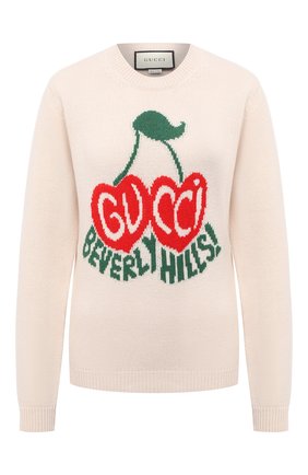 Женская шерстяной свитер GUCCI белого цвета по цене 74050 руб., арт. 629127/XKBHI | Фото 1 Женская шерстяной свитер GUCCI белого цвета, арт. 629127/XKBHI | Фото 1