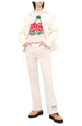Женская шерстяной свитер GUCCI белого цвета по цене 74050 руб., арт. 629127/XKBHI | Фото 2 Женская шерстяной свитер GUCCI белого цвета, арт. 629127/XKBHI | Фото 2