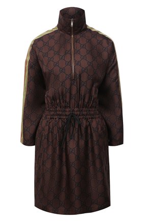 Женское шелковое платье GUCCI коричневого цвета по цене 132000 руб., арт. 628781/XJCL5 | Фото 1 Женское шелковое платье GUCCI коричневого цвета, арт. 628781/XJCL5 | Фото 1