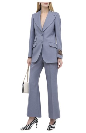 Женские брюки GUCCI синего цвета по цене 53900 руб., арт. 627868/Z798C | Фото 2 Женские брюки GUCCI синего цвета, арт. 627868/Z798C | Фото 2