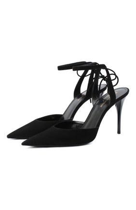 Женская замшевые туфли lexi SAINT LAURENT черного цвета по цене 59950 руб., арт. 630698/C2000 | Фото 1 Женская замшевые туфли lexi SAINT LAURENT черного цвета, арт. 630698/C2000 | Фото 1