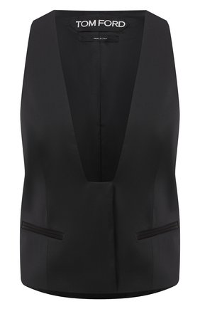 Женский шерстяной жилет TOM FORD черного цвета по цене 73350 руб., арт. WA0011-FAX733 | Фото 1 Женский шерстяной жилет TOM FORD черного цвета, арт. WA0011-FAX733 | Фото 1