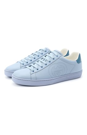 Женские кожаные кеды new ace GUCCI голубого цвета по цене 42500 руб., арт. 598527/AY070 | Фото 1 Женские кожаные кеды new ace GUCCI голубого цвета, арт. 598527/AY070 | Фото 1