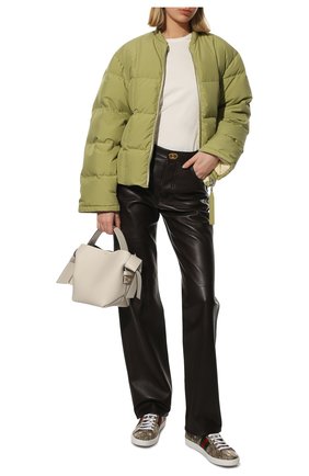 Женские комбинированные кеды new ace GUCCI коричневого цвета по цене 49600 руб., арт. 550051/9N050 | Фото 2 Женские комбинированные кеды new ace GUCCI коричневого цвета, арт. 550051/9N050 | Фото 2