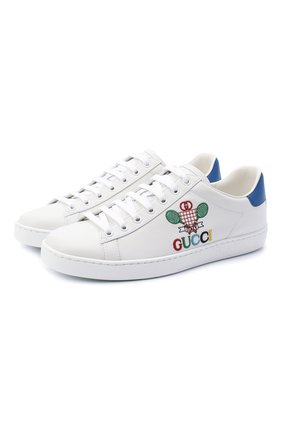 Женские кожаные кеды new ace GUCCI белого цвета по цене 43850 руб., арт. 602684/AY070 | Фото 1 Женские кожаные кеды new ace GUCCI белого цвета, арт. 602684/AY070 | Фото 1