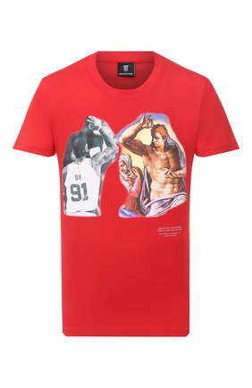 Мужская хлопковая футболка DIEGO VENTURINO красного цвета по цене 8640 руб., арт. FW20-DV TS TPG | Фото 1 Мужская хлопковая футболка DIEGO VENTURINO красного цвета, арт. FW20-DV TS TPG | Фото 1
