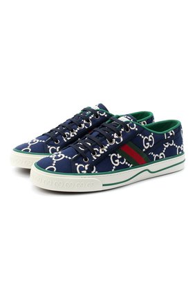 Мужские текстильные кеды tennis 1977 GUCCI синего цвета по цене 46850 руб., арт. 606111/H0G10 | Фото 1 Мужские текстильные кеды tennis 1977 GUCCI синего цвета, арт. 606111/H0G10 | Фото 1