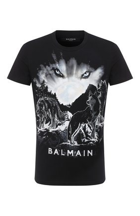 Мужская хлопковая футболка BALMAIN черно-белого цвета по цене 39450 руб., арт. UH11601/I307 | Фото 1 Мужская хлопковая футболка BALMAIN черно-белого цвета, арт. UH11601/I307 | Фото 1