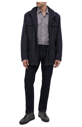 Мужские кожаные кеды BRIONI темно-серого цвета по цене 72050 руб., арт. QHH40L/09712 | Фото 2 Мужские кожаные кеды BRIONI темно-серого цвета, арт. QHH40L/09712 | Фото 2
